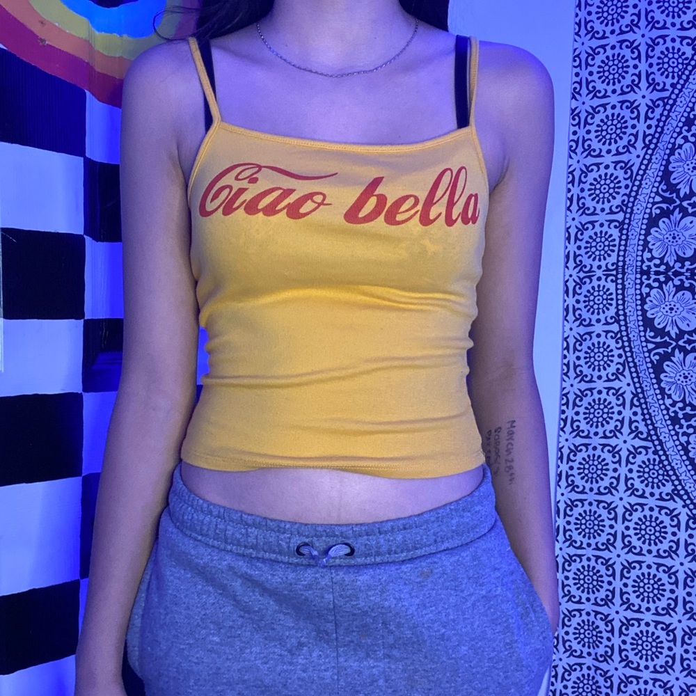 Mustard yellow top from garage